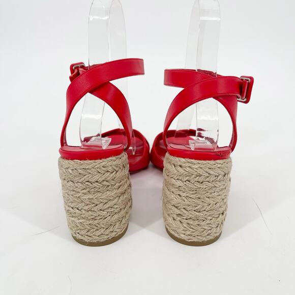 Christian Louboutin Summer Mariza 85 Red Leather Espadrilles Heels Sandals EU 37 - Picture 7 of 11